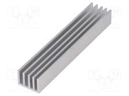 Heatsink: extruded; grilled; natural; L: 100mm; W: 19mm; H: 14mm; raw FISCHER ELEKTRONIK