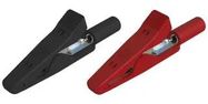 CROCODILE CLIP, 4MM, BLACK/RED, 8A, 2PK