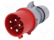 Connector: AC supply 3-phase; plug; male; 32A; 400VAC; IEC 60309 PCE