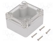 Enclosure: multipurpose; X: 57mm; Y: 63mm; Z: 37mm; ABS; grey; gasket KRADEX