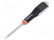 Screwdriver; Phillips; PH1; Blade length: 75mm; Overall len: 197mm BAHCO