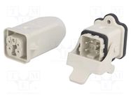 Connector: HDC; male + female; S-A; PIN: 5; 4+PE; size 3A; straight MOLEX