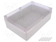 Enclosure: multipurpose; X: 190mm; Y: 280mm; Z: 95mm; ABS; grey; IP65 