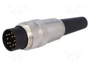 Connector: M16; plug; male; PIN: 12; 3A; 60V; soldering; for cable LUMBERG