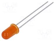 LED; 5mm; orange; 6.1mcd; 60°; Front: convex; 1.9÷2.4V; No.of term: 2 BROADCOM (AVAGO)