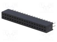 Socket; pin strips; female; PIN: 36; straight; 1.27mm; THT; 2x18 CONNFLY
