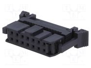 Plug; IDC; female; PIN: 14; with cable clamp; IDC; for ribbon cable NINIGI