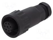 Connector: circular; plug; female; PIN: 7; IP67; WA22; 6+PE; 5÷6.5mm WEIPU