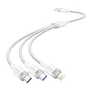 USB 2.0 A to 3-in-1 6A cable Vention CTRWG 1.5M (white), Vention