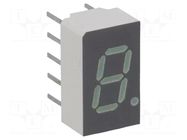 Display: LED; 7-segment; 7.62mm; 0.3"; No.char: 1; green; anode BROADCOM (AVAGO)