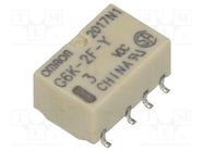 Relay: electromagnetic; DPDT; Ucoil: 3VDC; Icontacts max: 1A; G6K OMRON Electronic Components