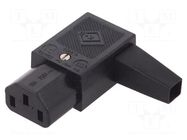 Connector: AC supply; plug; female; 10A; 250VAC; IEC 60320; C13 (F) K+B