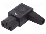 Connector: AC supply; plug; female; 10A; 250VAC; C13 (F); IEC 60320 K+B