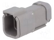 Connector: wire-wire; plug; male; DTM; PIN: 6; IP68; for cable; grey DEUTSCH