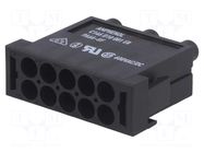 Connector: HDC; module; male; 400V; PIN: 10; w/o contacts; 1.6mm AMPHENOL