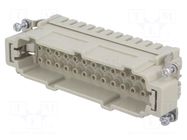 Connector: HDC; contact insert; male; 16A; 500V; Han E®; PIN: 24 HARTING