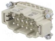 Connector: HDC; contact insert; male; 16A; 500V; Han E®; PIN: 10 HARTING