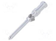 Contact; male; copper alloy; silver plated; 0.5mm2; crimped; 10A HARTING