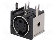 Connector: DIN mini; socket; female; PIN: 4; THT; angled 90° NINIGI