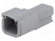 Connector: wire-wire; plug; male; ATM; for cable; PIN: 2; grey; IP67 AMPHENOL