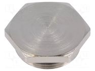 Protection cap; male; metal; Thread: M25; Spanner: 28mm; with seal HARTING