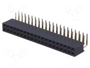 Connector: pin strips; socket; female; PIN: 40; angled 90°; 3A; THT CONNFLY