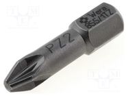 Screwdriver bit; Pozidriv®; PZ2; Overall len: 25mm; TORSION WERA