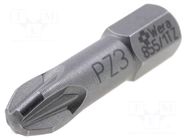 Screwdriver bit; Pozidriv®; PZ3; Overall len: 25mm; TORSION WERA