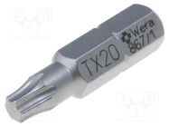 Screwdriver bit; Torx®; TX20; Overall len: 25mm WERA