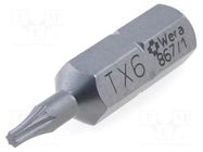 Screwdriver bit; Torx®; TX06; 1/4"; Overall len: 25mm WERA