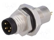 Connector: M8; male; PIN: 4; 3A; 30V; IP67; straight; socket; metal AMPHENOL LTW