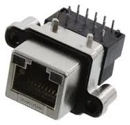 RUGGED RJ50 JACK, R/A, 10P10C, 1PORT, TH