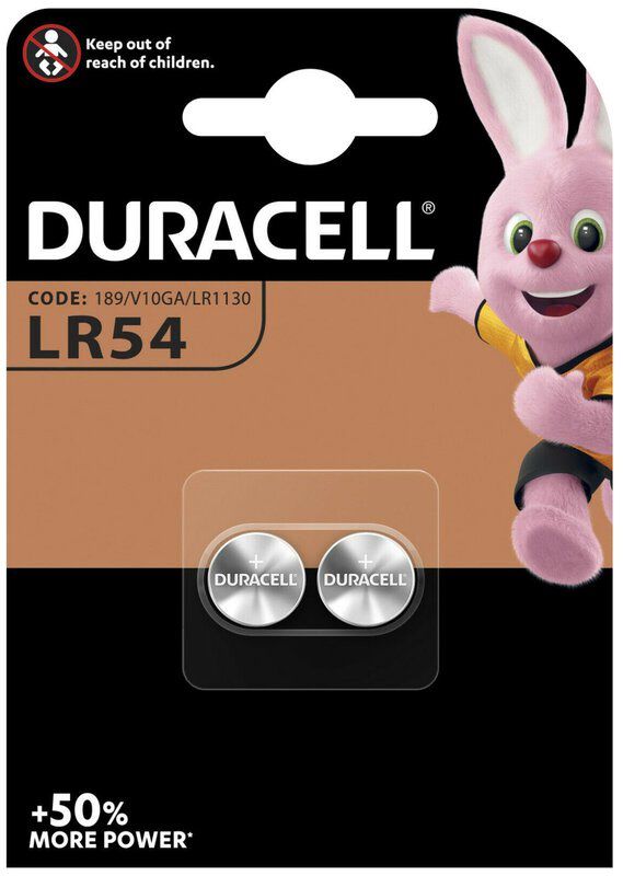 2 Duracell LR54 1.5 Volt Alkaline Battery 189 V10GA GP189 L1131 LR1130 A120  AG10