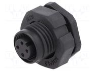 Connector: M12; socket; PIN: 4; female; 250V; IP68; THT; plastic; 4A AMPHENOL LTW