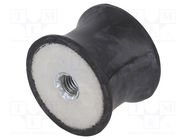 Vibration damper; M8; Ø: 40mm; rubber; L: 30mm; H: 8mm; 1378N; 184N/mm ELESA+GANTER