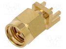 Socket; SMA; male; straight; THT; on PCBs; PTFE; gold-plated ADAM TECH