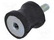 Vibration damper; M4; Ø: 15mm; rubber; L: 15mm; Thread len: 10mm ELESA+GANTER