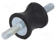 Vibration damper; M6; Ø: 21mm; rubber; L: 22mm; Thread len: 18mm ELESA+GANTER