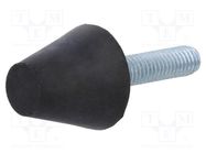 Vibroisolation foot; Ø: 20mm; Shore hardness: 55±5; 407N; 96N/mm 