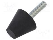 Vibroisolation foot; Ø: 20mm; Shore hardness: 55±5; 407N; 96N/mm 