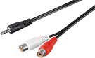 3.5 mm Audio Cable Adapter, Male to Stereo RCA Female, 1.5 m, black - 3.5 mm male (3-pin, stereo) > 2 RCA female (audio left/right)