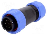 Plug; SP21; male; PIN: 9; IP68; 7÷12mm; 5A; soldering; for cable; 500V WEIPU