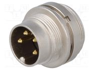 Connector: M16; socket; male; soldering; PIN: 4; 5A; 250V; IP40 LUMBERG