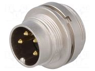 Connector: M16; socket; male; PIN: 4; 5A; 250V; soldering; IP40 LUMBERG