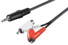 Audio Cable Adapter, 3.5Ā mm Male to Stereo RCA Male/Female, 1.5 m, black - 3.5 mm male (3-pin, stereo) > 2 RCA male (audio left/right)