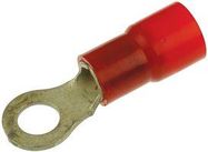 TERMINAL, RING TONGUE, 1/4", RED, 8AWG