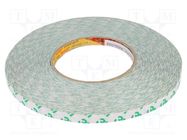 Tape: fixing; W: 9mm; L: 50m; Thk: 0.26mm; acrylic; white; -40÷70°C 3M