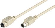 PS/2 Keyboard and Mouse Extension Cable, 2 m, grey - Mini-DIN 6 male (PS/2) > Mini-DIN 6 female (PS/2)