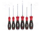 Kit: screwdrivers; for impact; Phillips,slot; SoftFinish®; 6pcs. WIHA