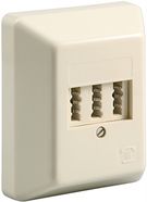3x TAE-NFN Wall Plate, beige - with screw connection